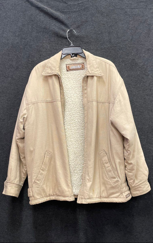 Vintage 90s Gotcha Men's Beige Sherpa Lined Cotton Canvas Workwear Jacket Sz M