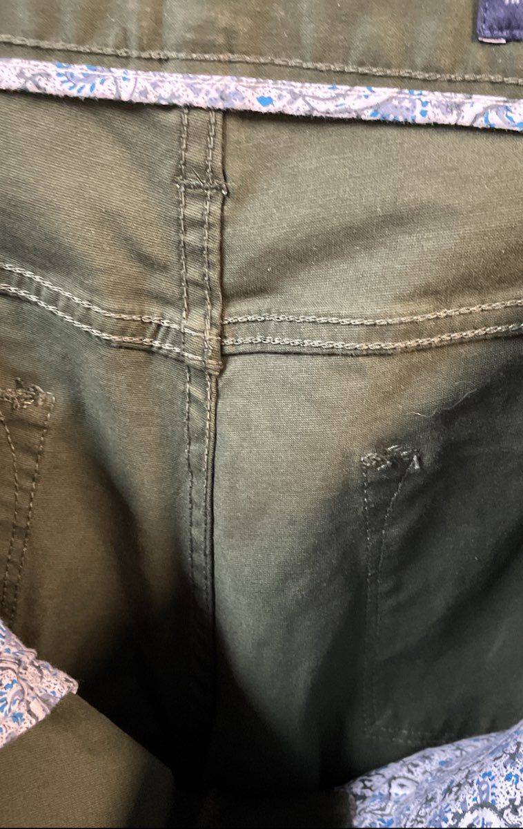7Diamonds Men's Clifton Slim Straight Olive Cotton Pants NWT Sz 32x30
