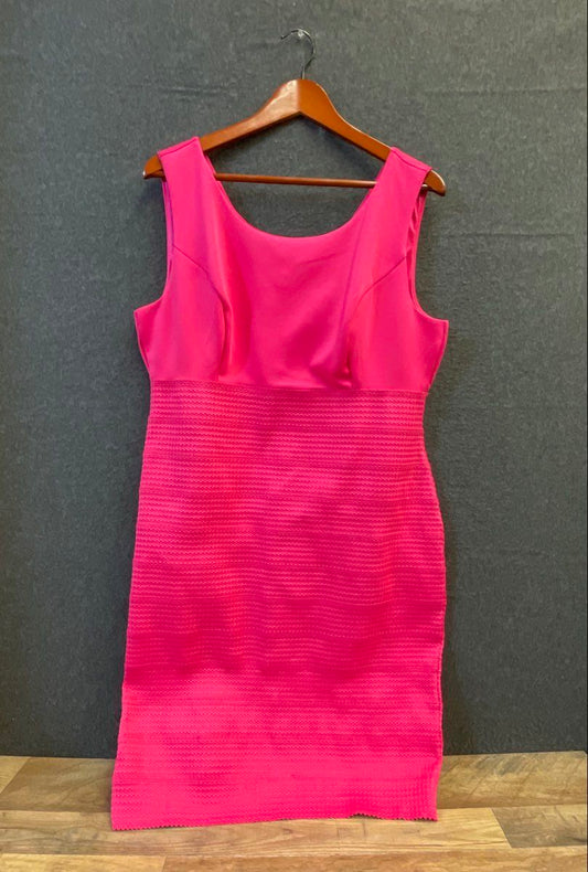 New York & Company Women's Pink Textured Sheath Dress Sleeveless Sz XL NWT