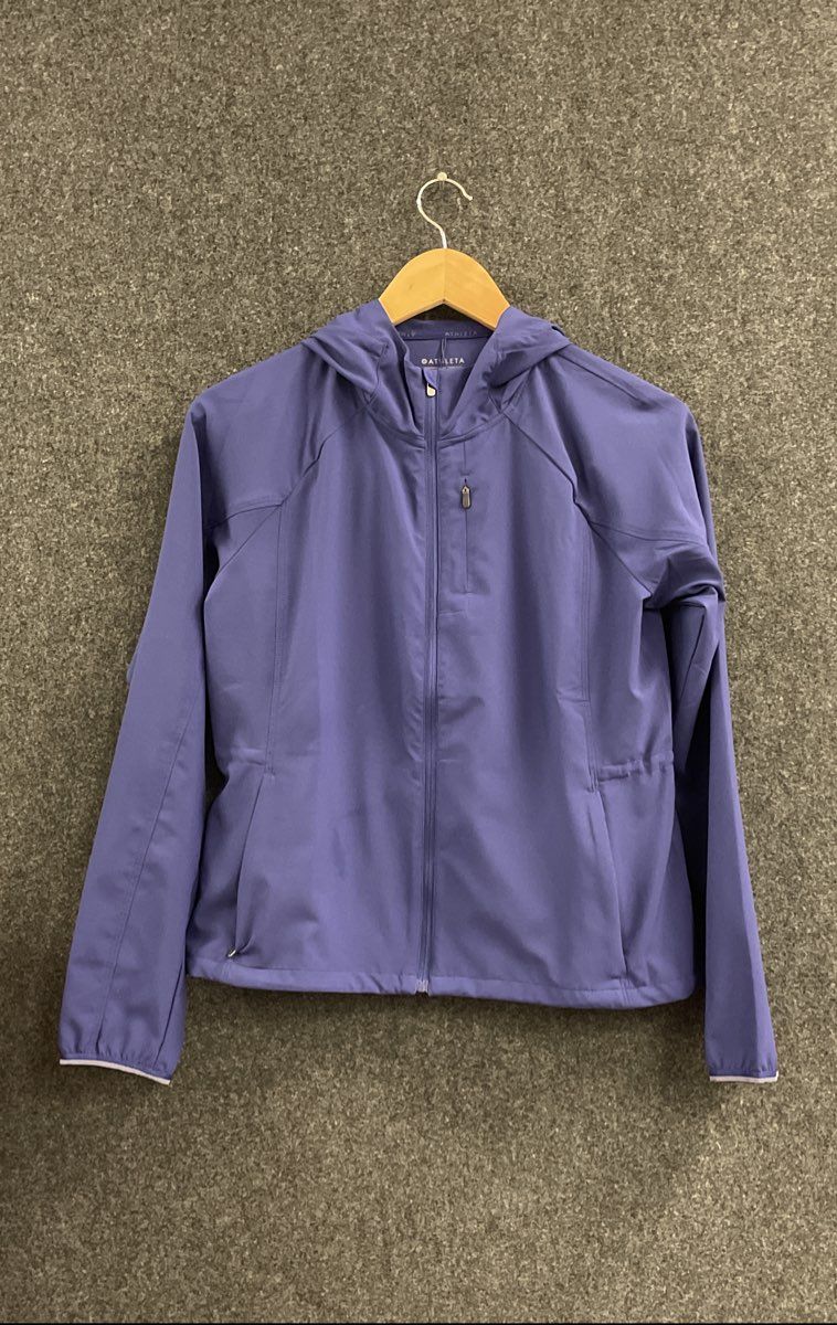 Athleta Women's Purple Hooded Full Zip Performance Windbreaker Jacket Sz XS