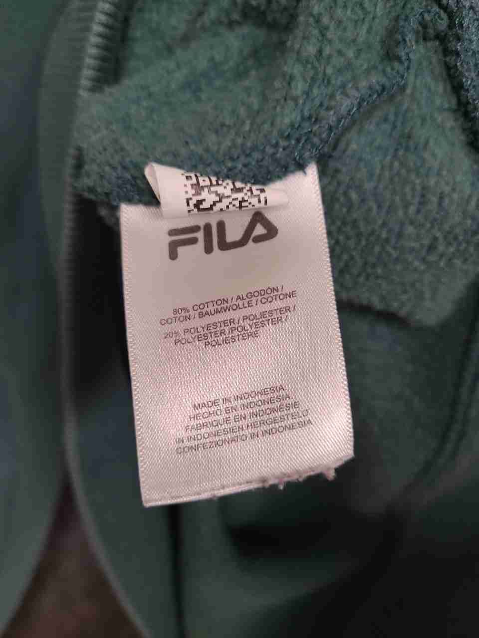 Fila Men's Sage Green Hoodie Embroidered Chest Logo Large Back Graphic Sz M