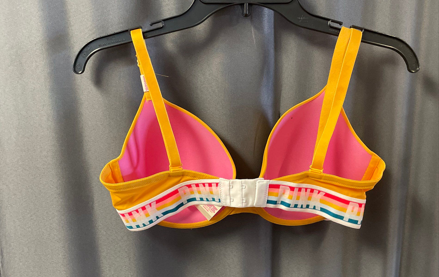 PINK Victoria's Secret Women's T-Shirt Bra Yellow Lightly Lined NWT 34DD