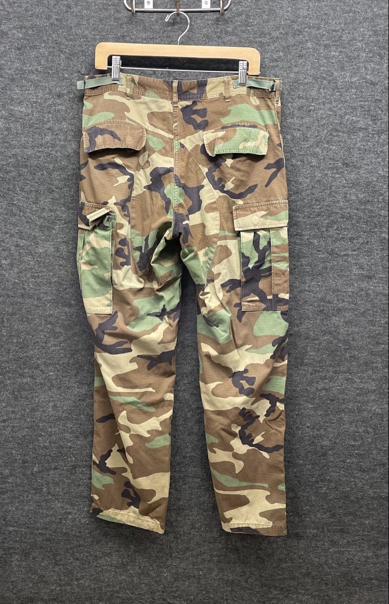 Vintage 90s US Military Woodland Camo BDU Ripstop Cargo Pants Sz M Regular