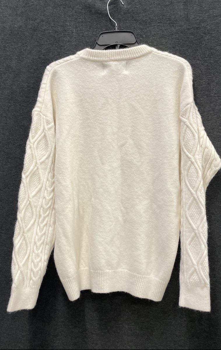 Aelfric Eden Men's Cream Cable Knit Oversized Crewneck Sweater Size M NWT