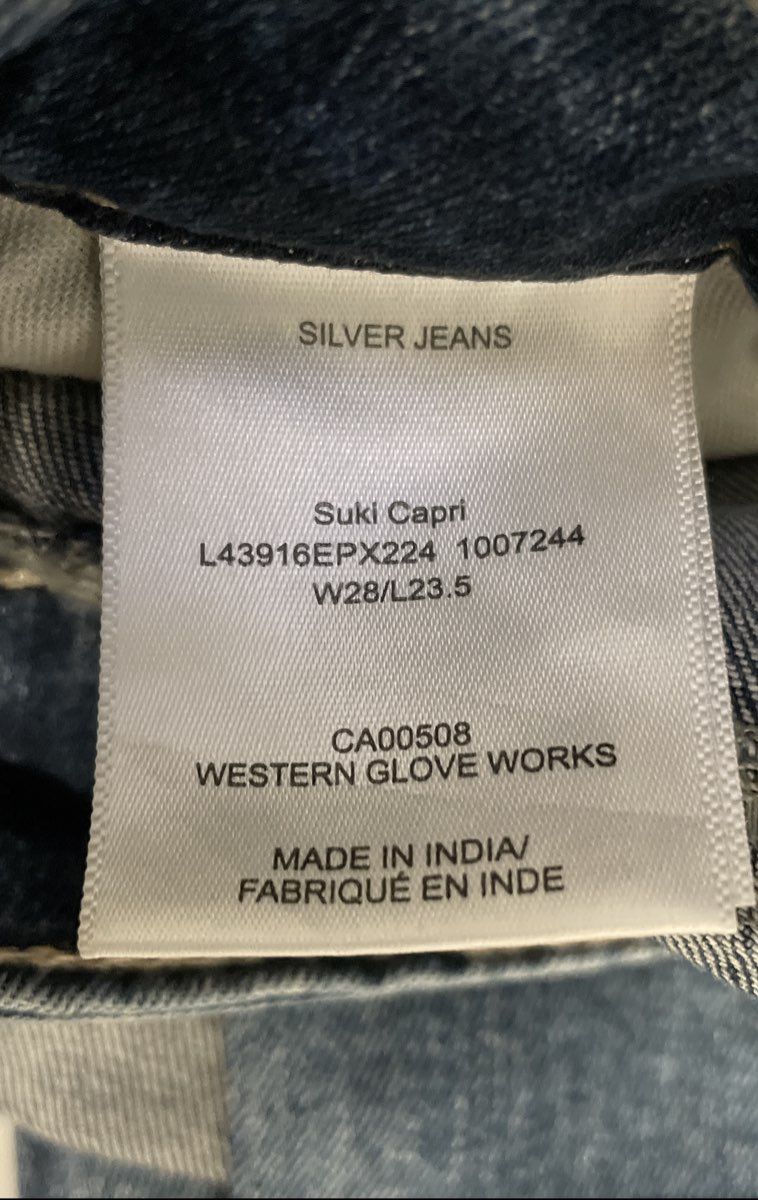 Silver Jeans Suki Capri Jeans Women’s W28 Blue Cotton Stretch Causal
