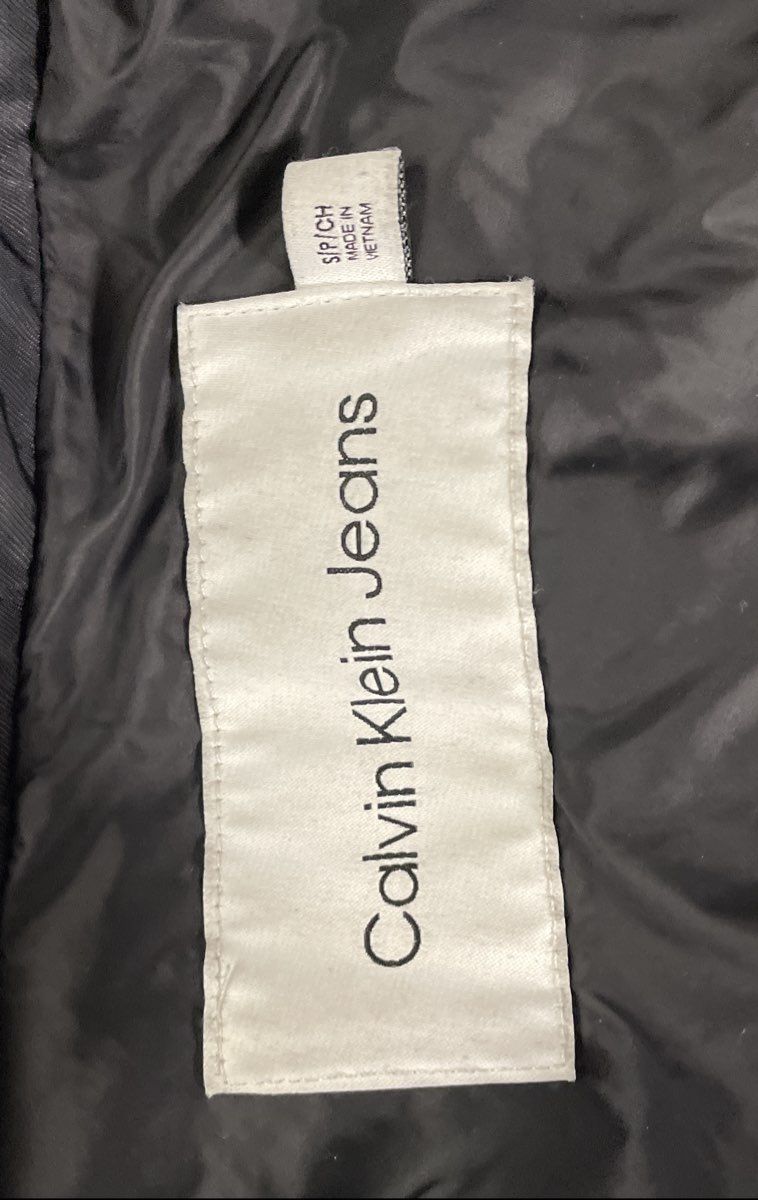 Calvin Klein Jeans Women's Black Long Hooded Puffer Coat Jacket Repreve Sz S