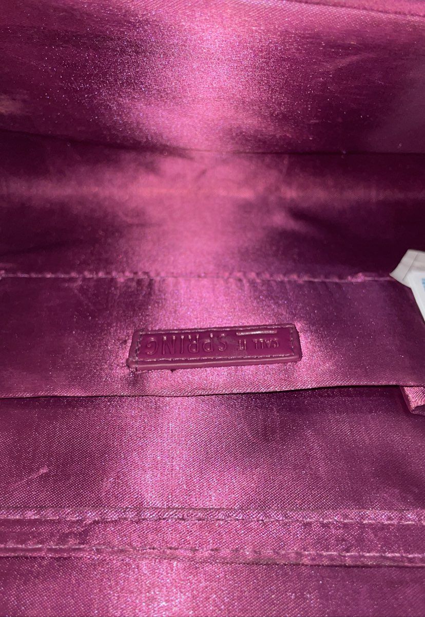 Call It Spring Purple Faux Suede Envelope Clutch Bag Gold Chain Crossbody