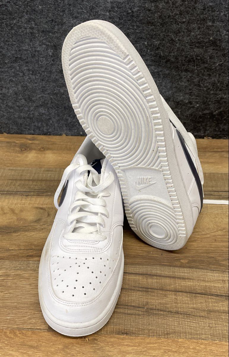 Nike Court Vision Low White Midnight Navy Sneakers Men's Size 9.5