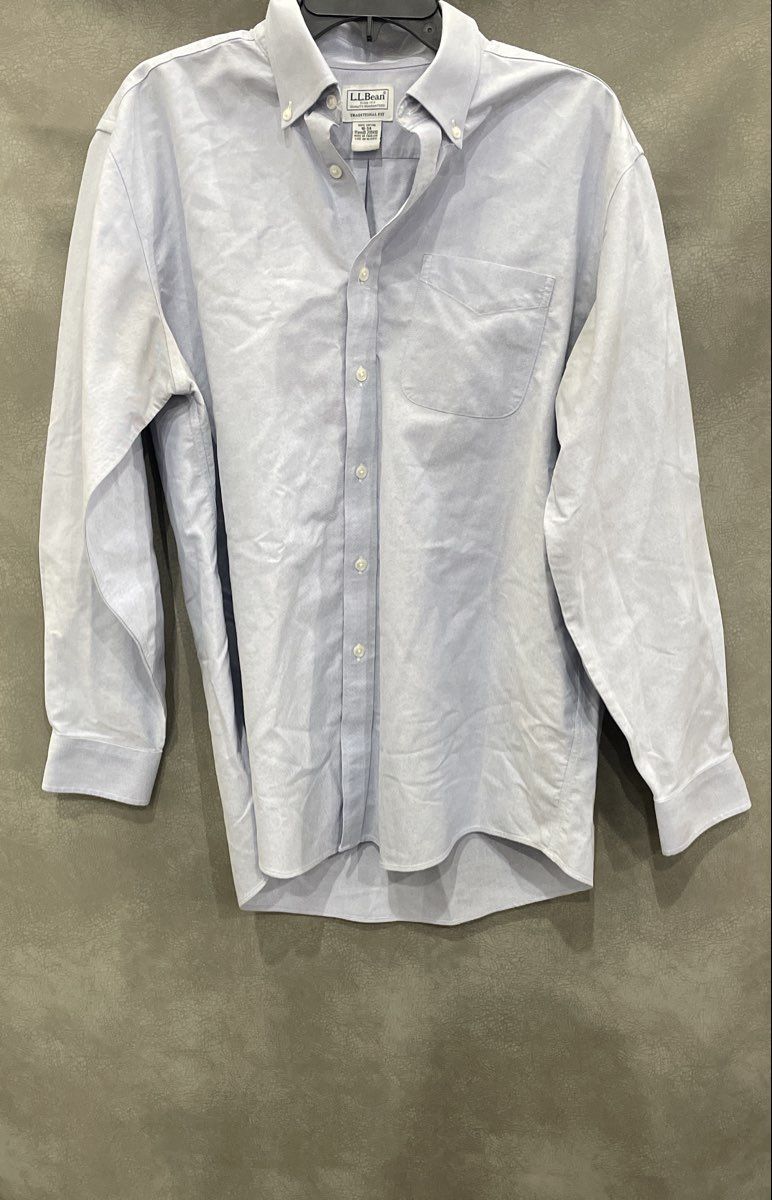 L.L. Bean Men's Blue Oxford Button Down Shirt Traditional Fit 100% Cotton 16-34