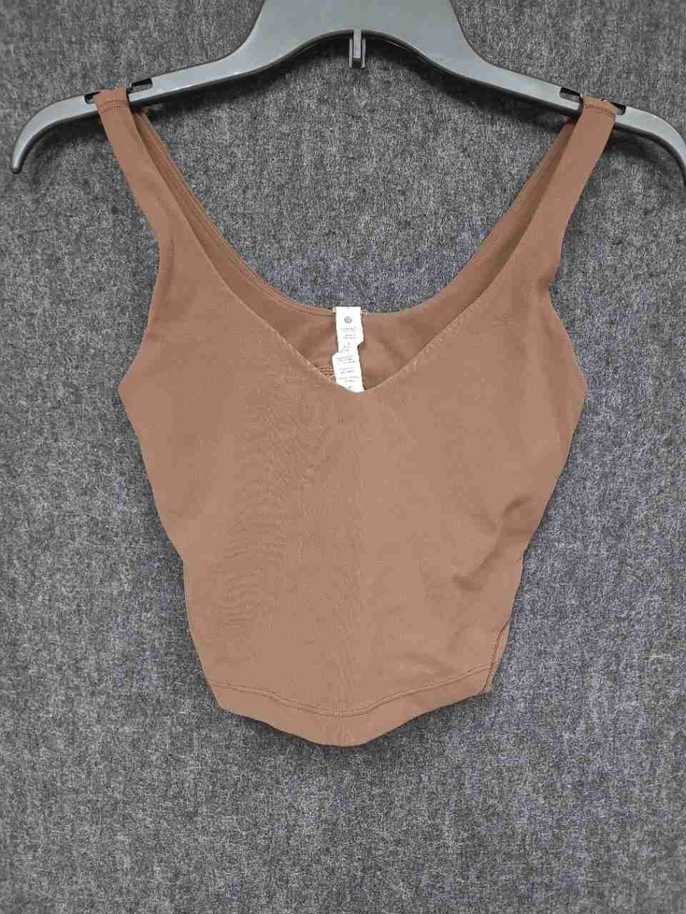 Lululemon Women's Align Tank Top Brown V-Neck Cropped Yoga Athletic Workout Sz 4