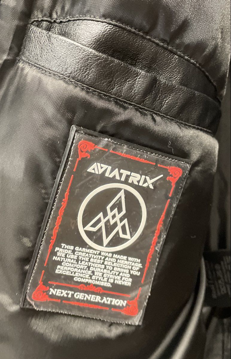 Aviatrix Men's Black Real Leather Bomber Jacket Full Zip Ribbed Trim Size XL