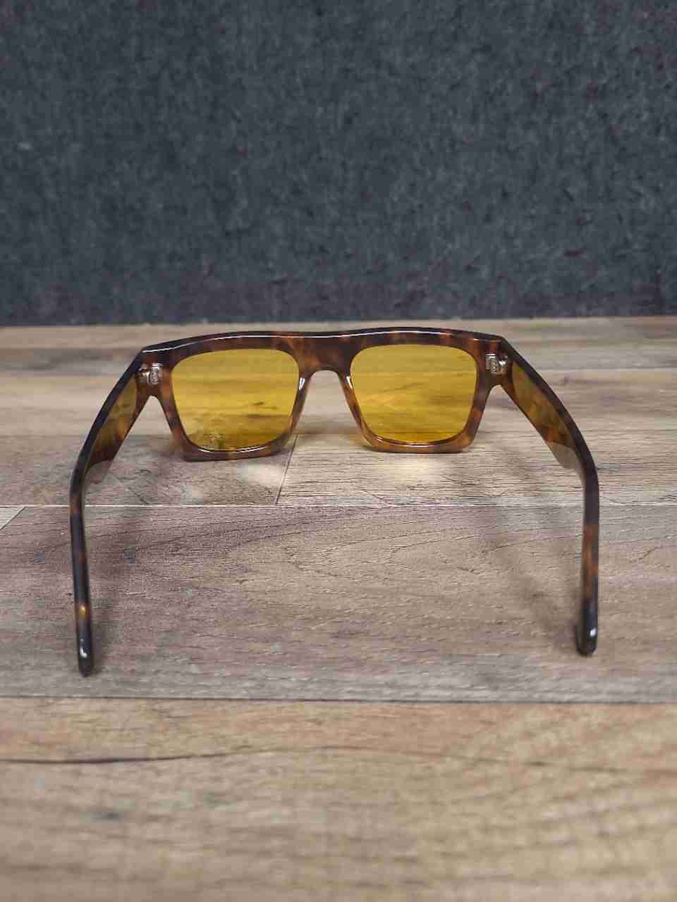 Neven Unisex Amar RG Sunglasses Tortoise Shell Yellow Lens Square New Box
