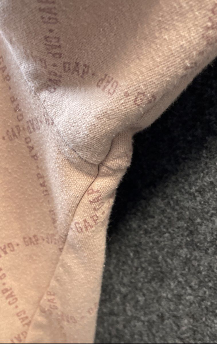 Gap Women's Dusty Rose All Over Logo Print Pullover Hoodie Sz XL