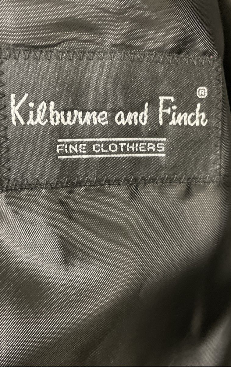 Kilburne & Finch Men's Black Wool Blend Two Button Blazer Jacket Sz 38S