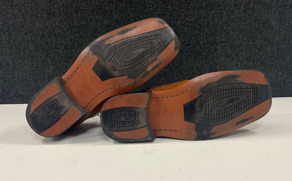 Vance Co. Men's Cognac Brown Square Bicycle Toe Lace Up Oxford Shoes Size 9