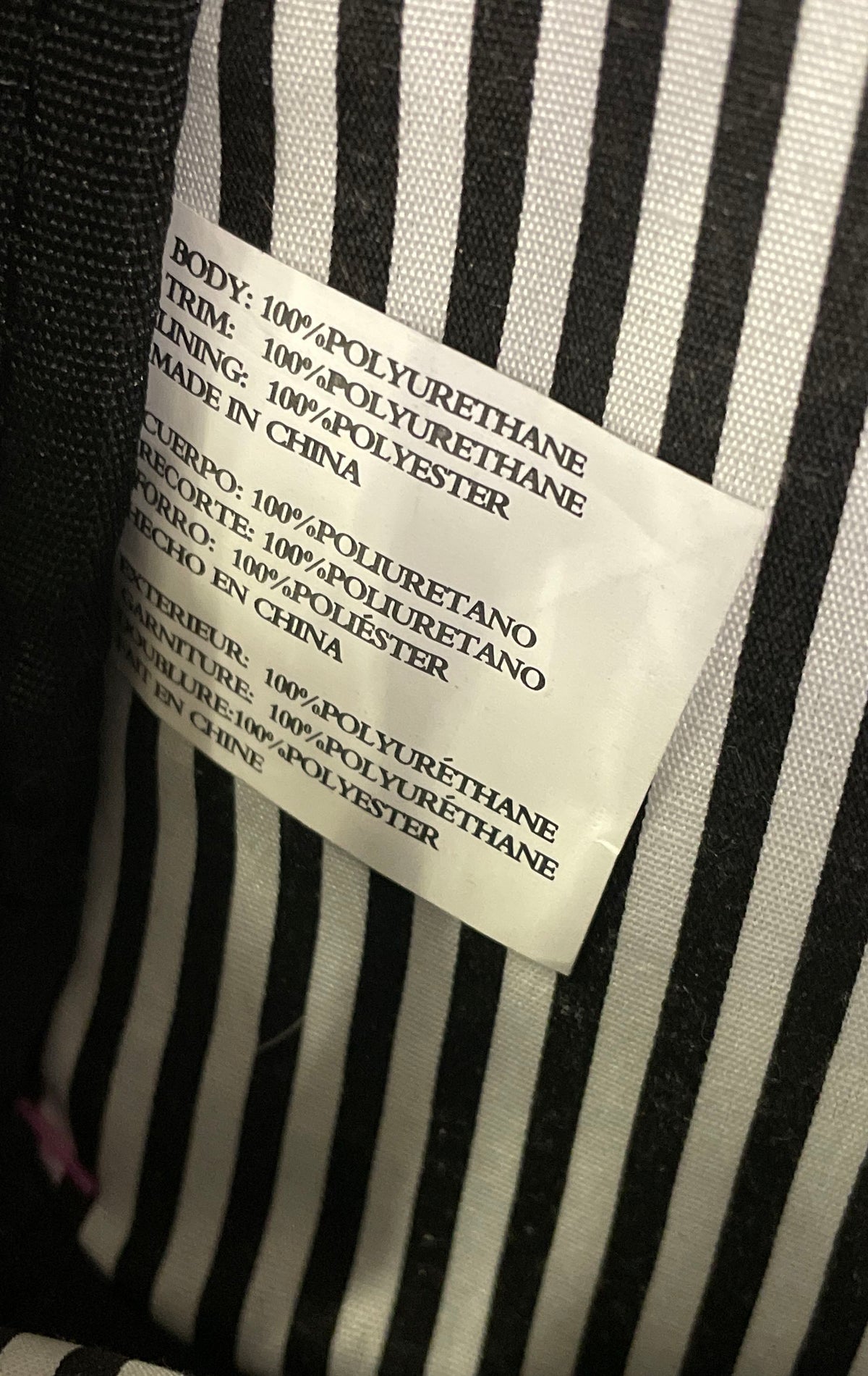 Luv Betsey by Betsey Johnson Black Clear Unicorn Cat Striped Mini Backpack Bag