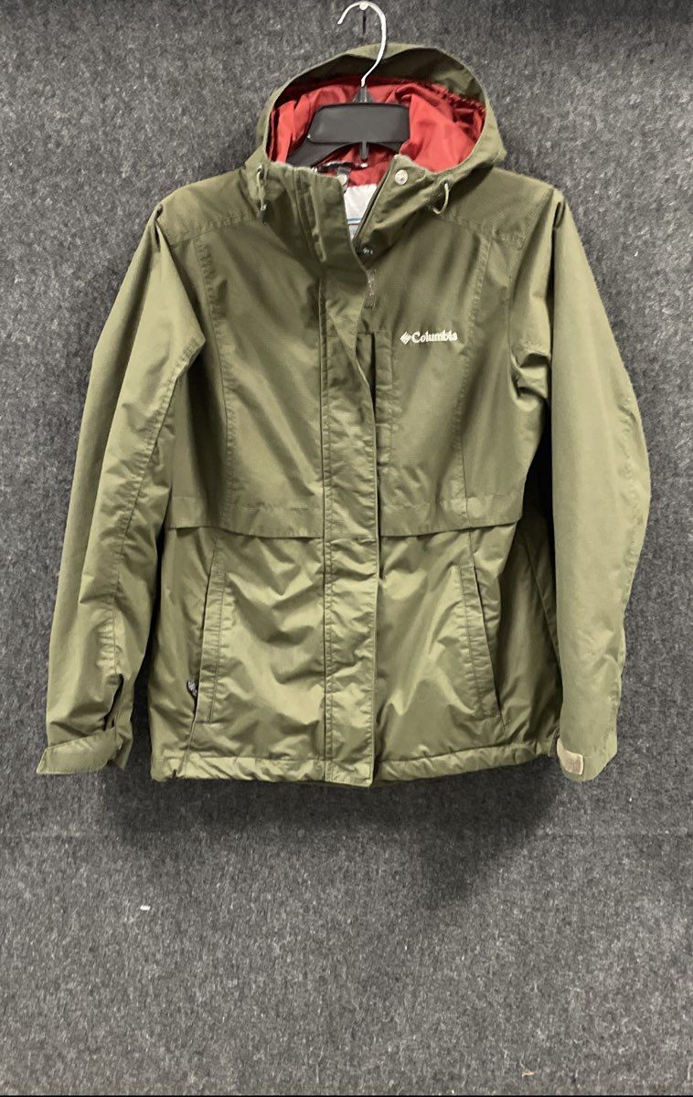 Columbia Women's Olive Green Interchange Hooded Full Zip Shell Jacket Sz XS