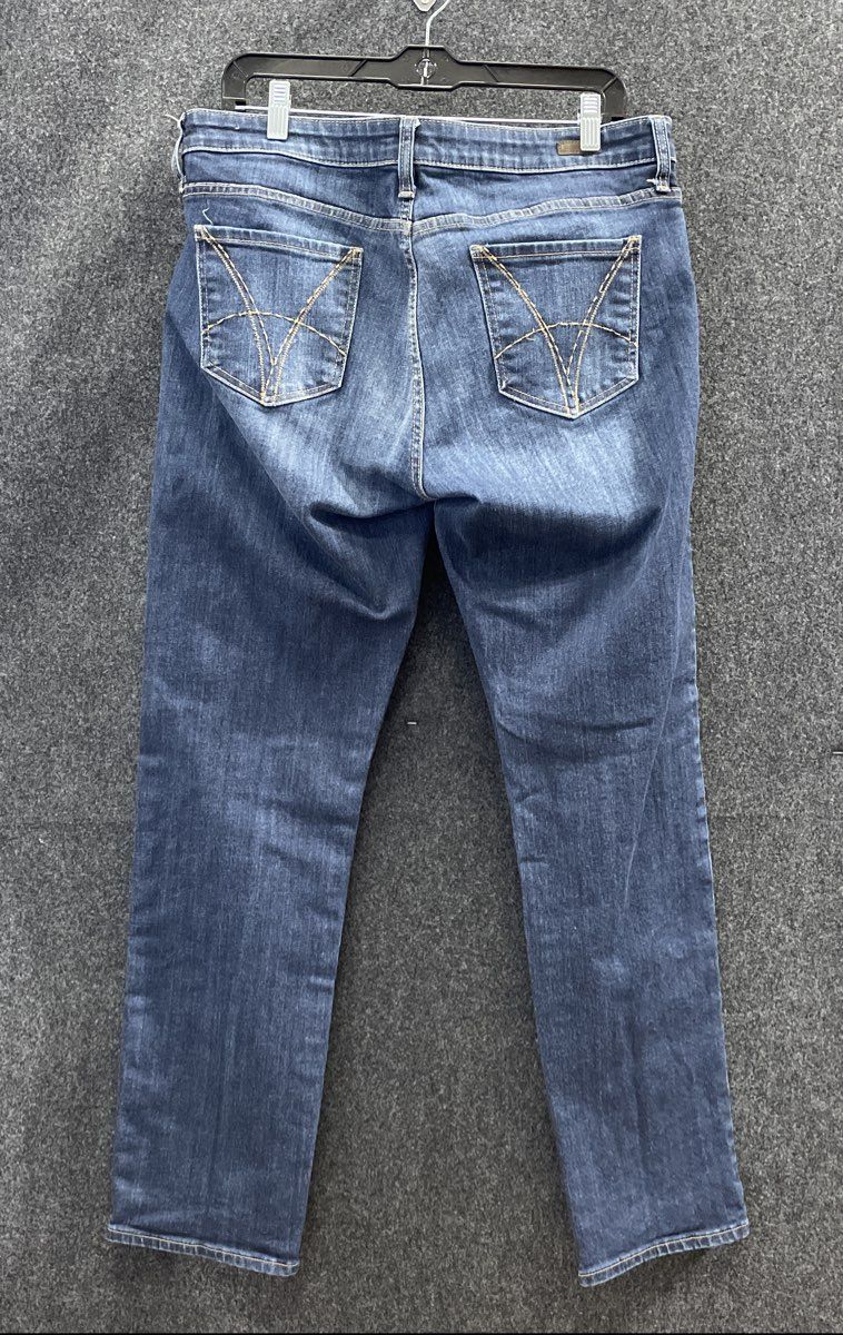 Kut from the Kloth Women's Catherine Boyfriend Jeans Dark Wash Whiskered Size L