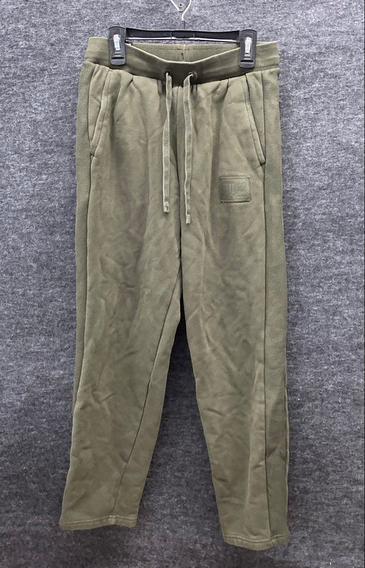 Puma Men's Olive Green Sweatpants Joggers Waffle Knit Side Panels Size S