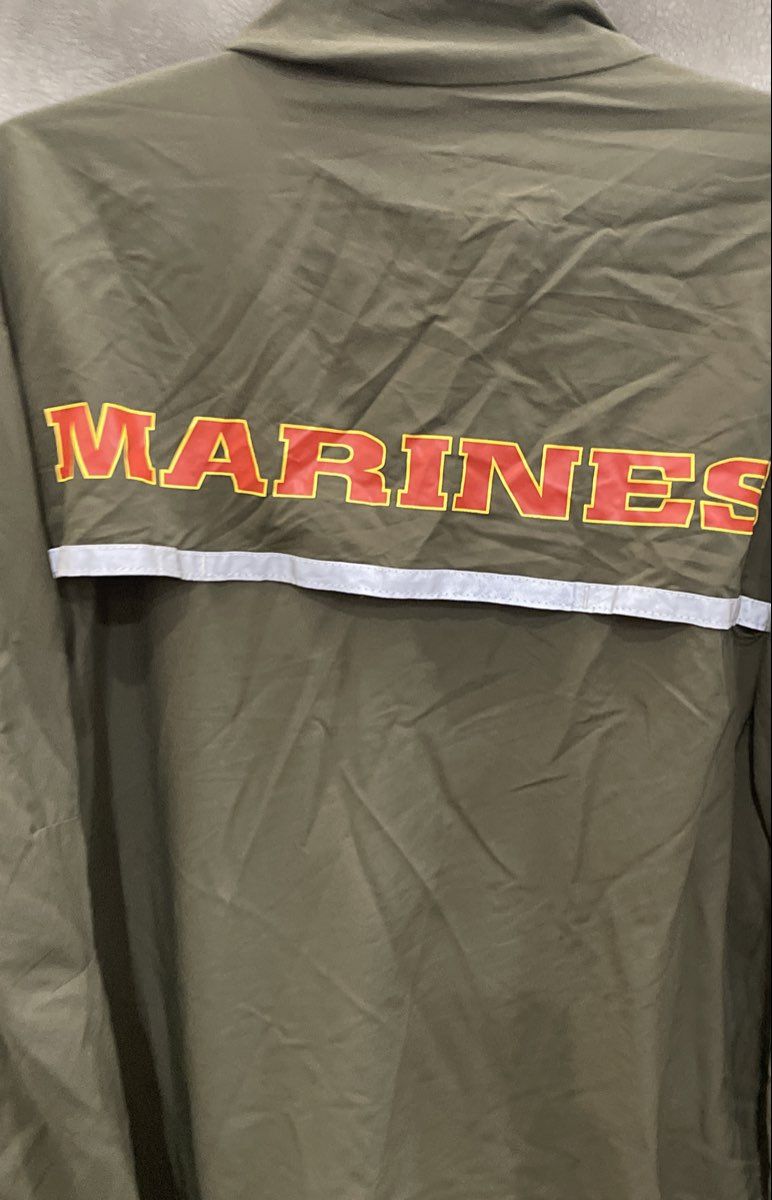New Balance Men's USMC Training Jacket Green EGA Reflective USA Made Sz L