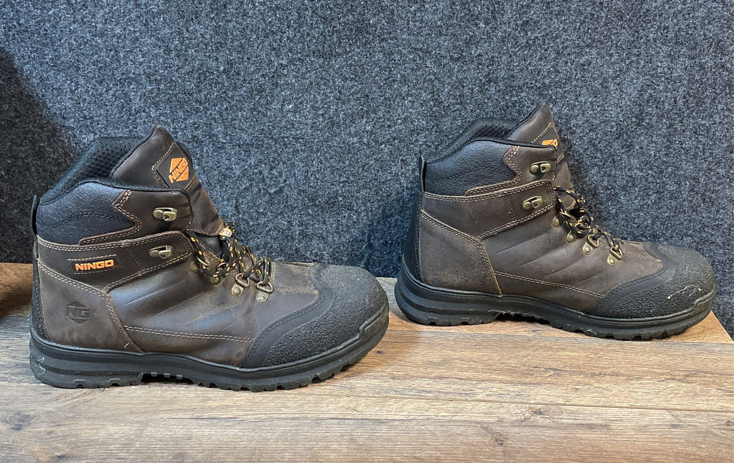Ningo AQX24 Brown Leather Men's Work Boots ASTM F2413-18 Safety Size 10.5