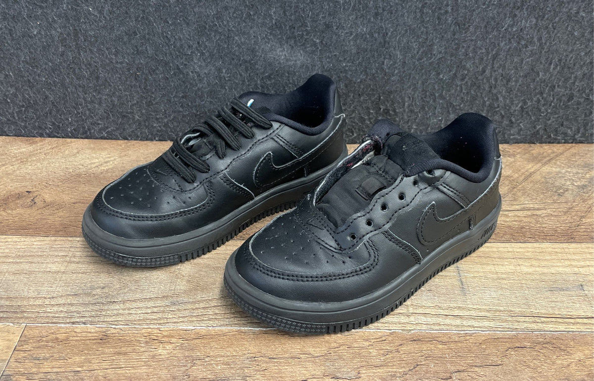 Nike Force 1 Low Triple Black Youth Kids Sneakers Size 11C