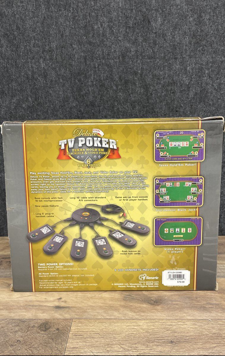 Senario Deluxe TV Poker 6 Player Texas Hold 'Em Blackjack Game System NOB