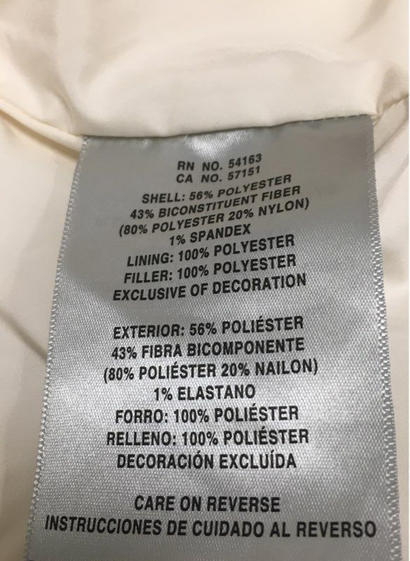 Levi's Women's Ivory Cream Funnel Neck Cropped Puffer Jacket Sz S