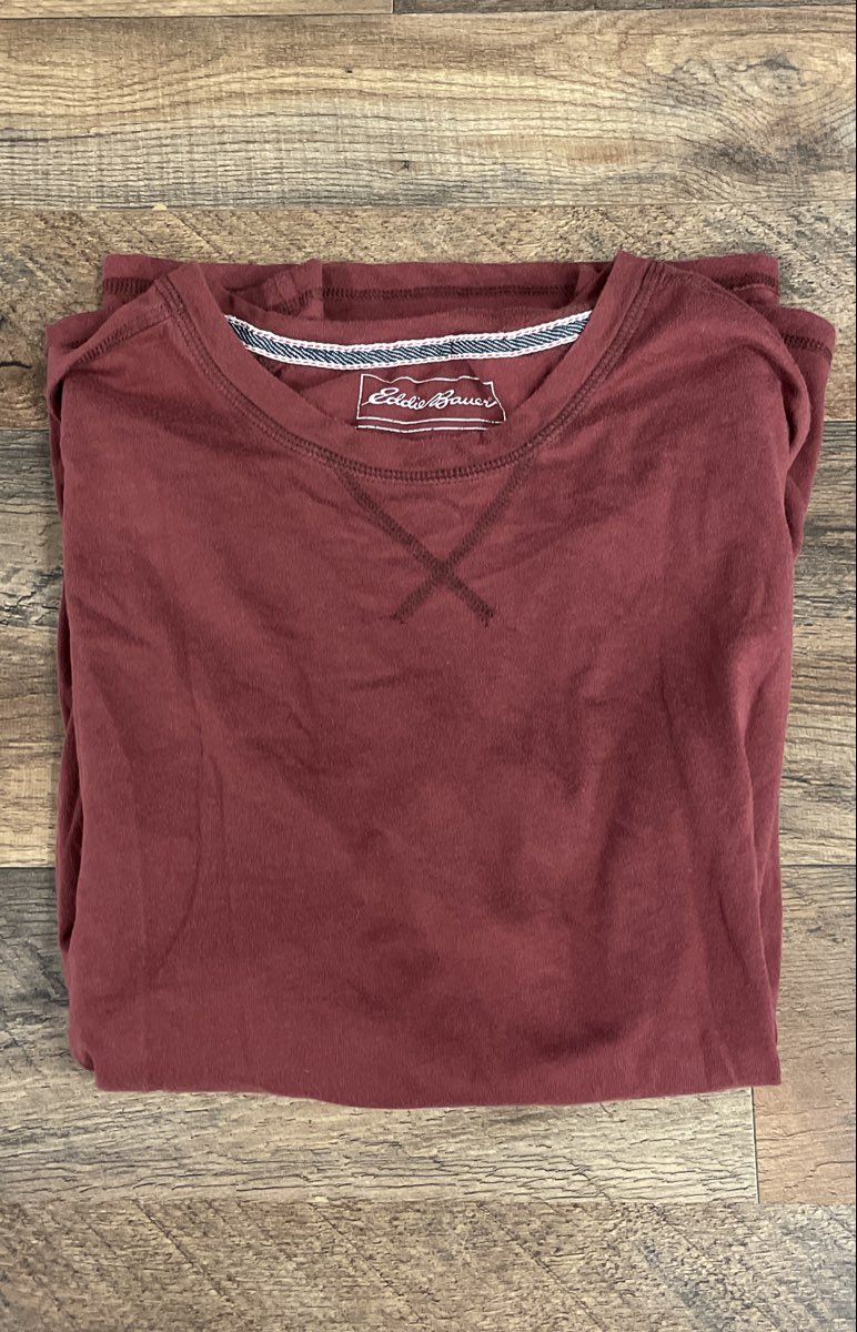 Eddie Bauer Men's Red Lounge Short Sleeve Crewneck T-Shirt Size L