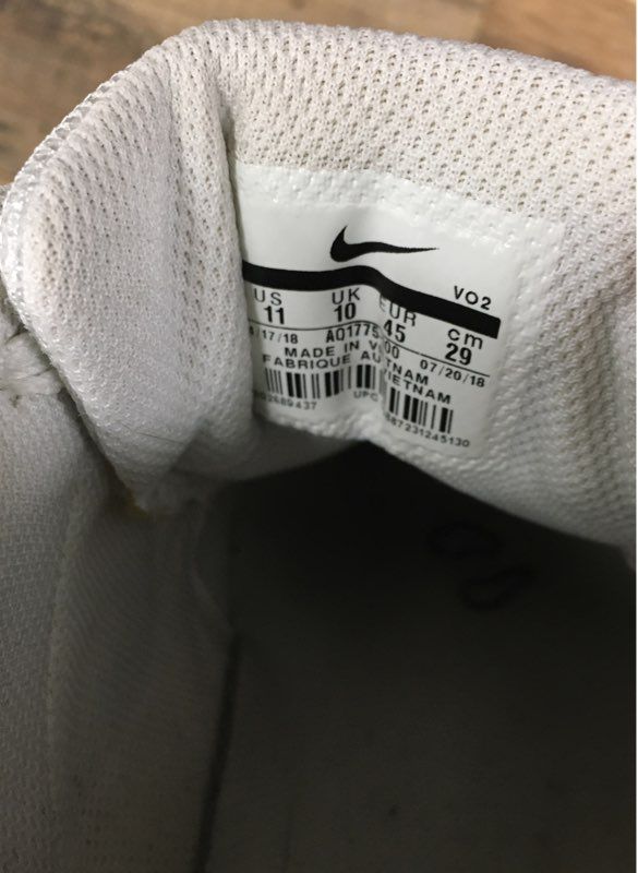 Nike Ebernon Low Triple White Lifestyle Sneakers Men's Size 11