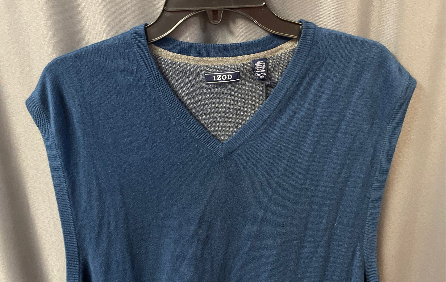 Izod Men's Blue Heritage Essentials V-Neck Wool Blend Sweater Vest NWT XXL