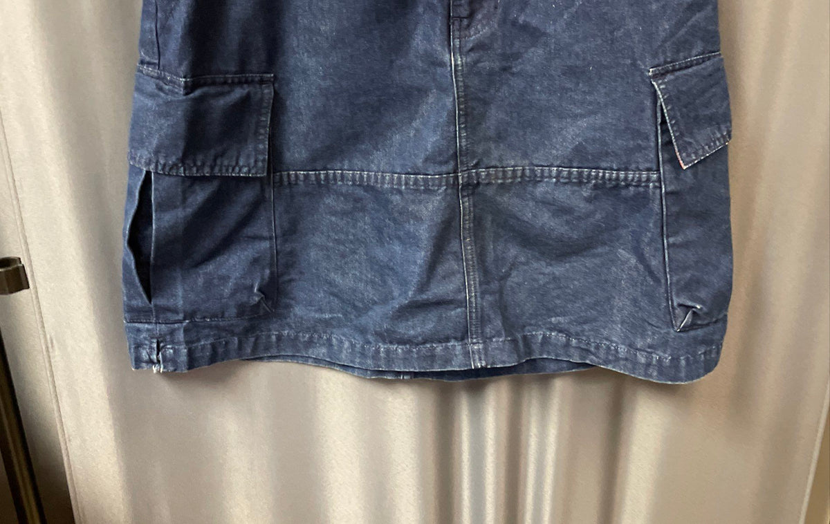 Vintage 90s Tommy Jeans Women's Blue Denim Cargo Mini Skirt Sz 11
