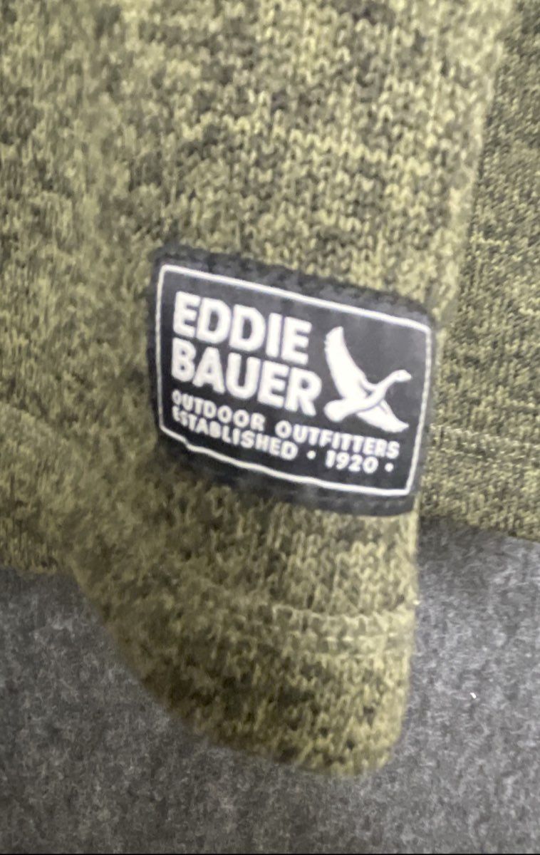 Eddie Bauer Men's Green Adventure Fleece Quarter Zip Pullover NWT Sz M