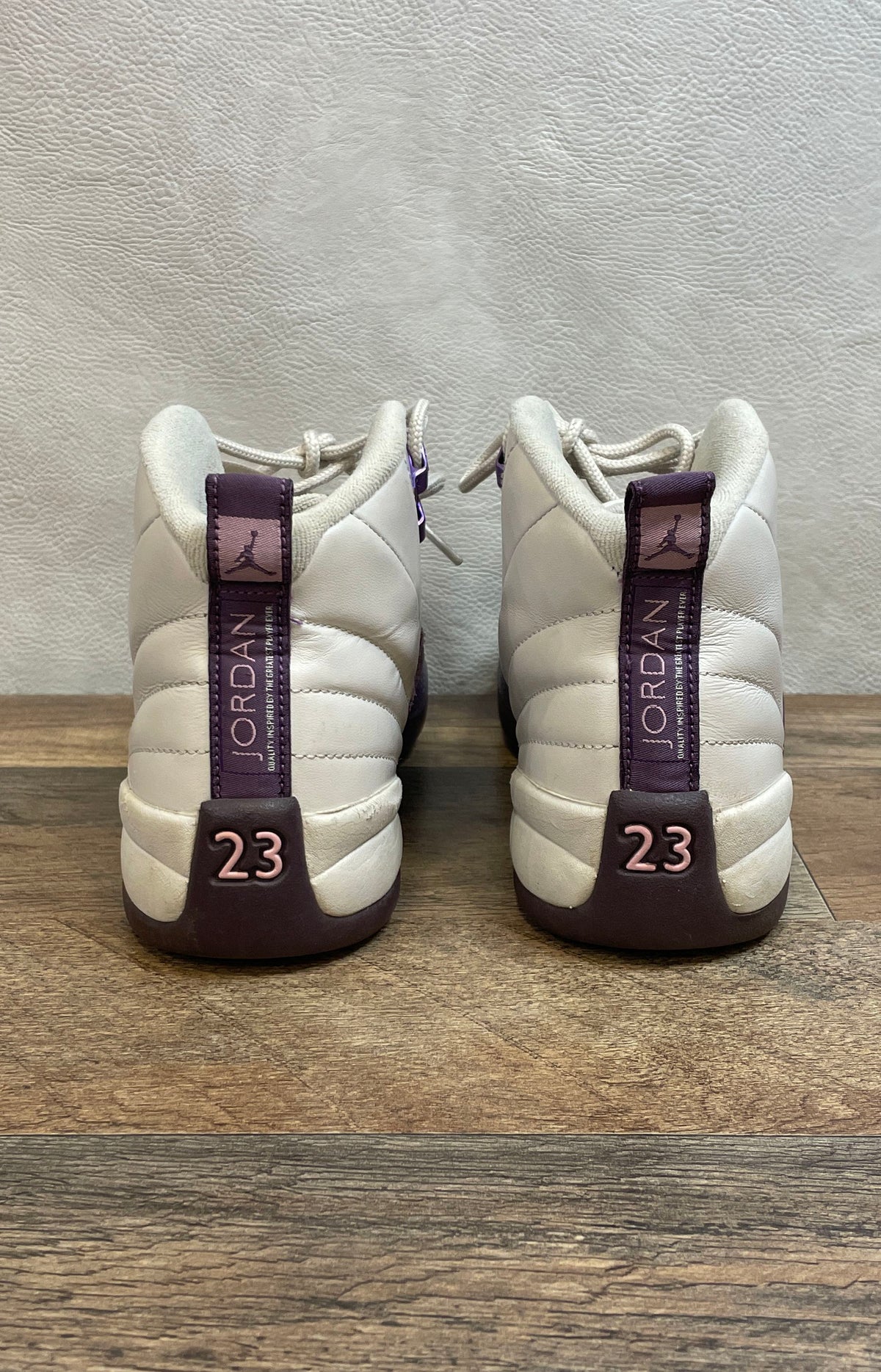 Nike Air Jordan 12 Retro Bordeaux White Purple GS Basketball Shoes Size 6Y