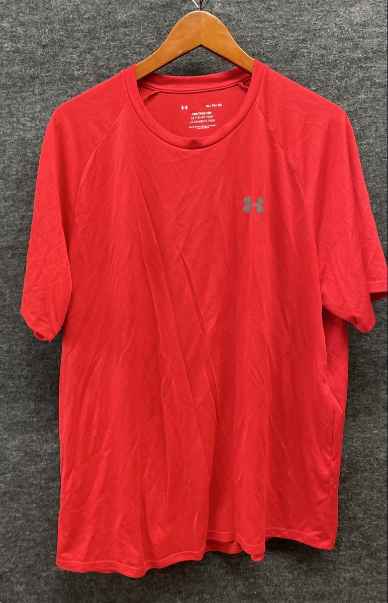 Under Armour Men's Red Tech Tee T-Shirt Short Sleeve Crewneck Size XL
