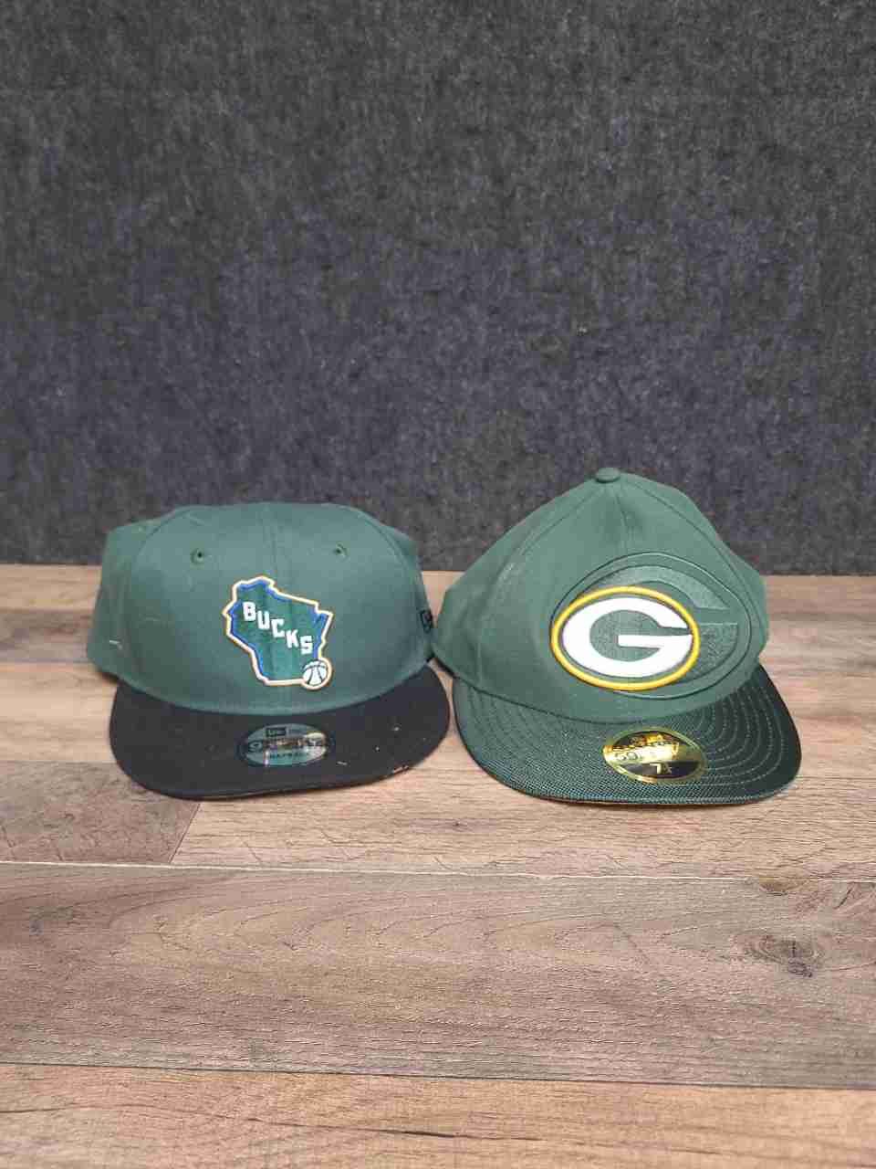 New Era Men's Wisconsin Hat Lot Packers 59FIFTY 7 1/4 Bucks 9FIFTY Snapback