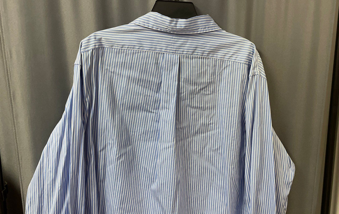 Ralph Lauren Men's Blue White Striped Custom Fit Long Sleeve Shirt Sz XXL