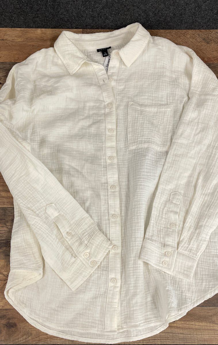 Torrid Women's Cotton Gauze Drop Shoulder Button Up Shirt NWT Sz 1X
