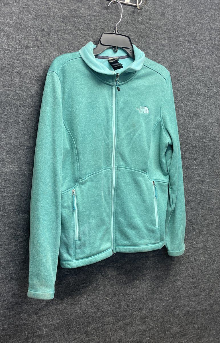The North Face Women's Teal Agave Full Zip Smooth Face Fleece Jacket Sz L