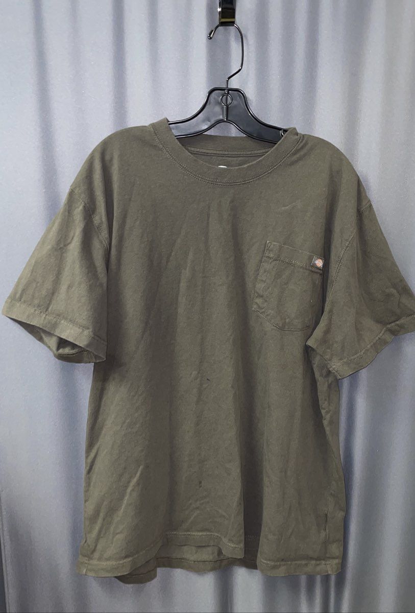 Dickies Men's Dark Green Short Sleeve Pocket T-Shirt Heavyweight Cotton XL