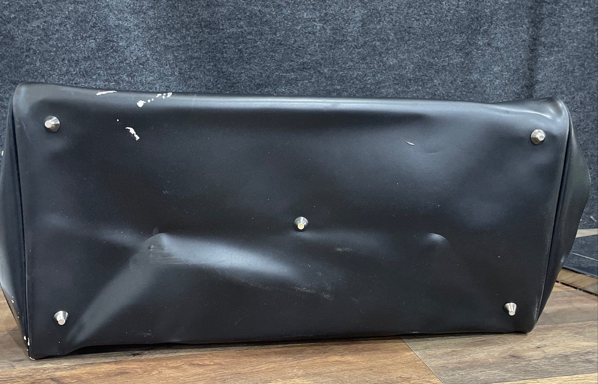 Calvin Klein Black Leather Large Duffle Travel Bag Weekender Trolley Sleeve