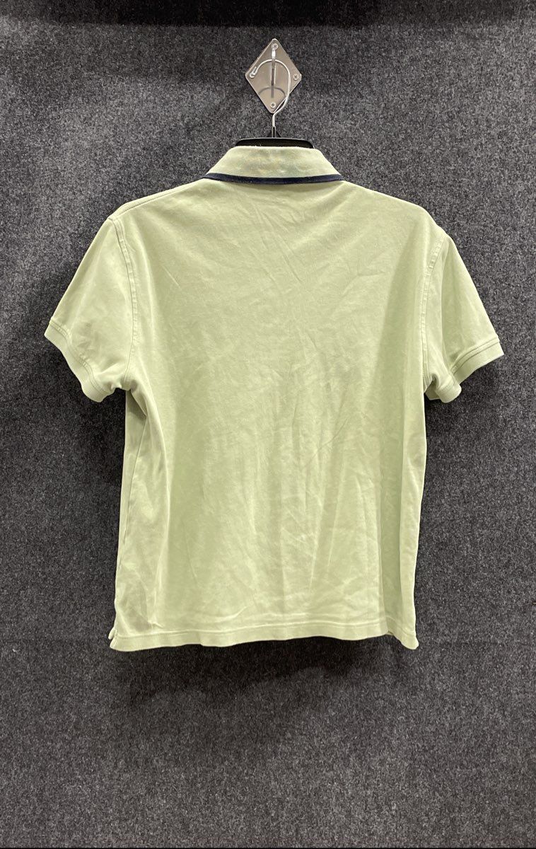 Tommy Hilfiger Men's Polo Shirt Green Tipped Collar Short Sleeve Sz M