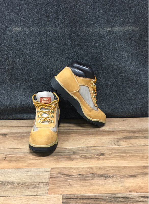 Timberland Field Boot Wheat Canvas Nubuck Boys Hiking Outdoor Boots Size 5