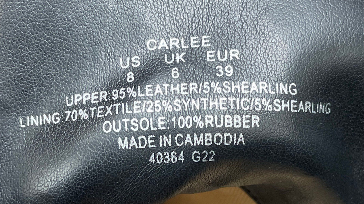 Lauren Ralph Lauren Carlee Black Suede Shearling Combat Boots Women's Size 8
