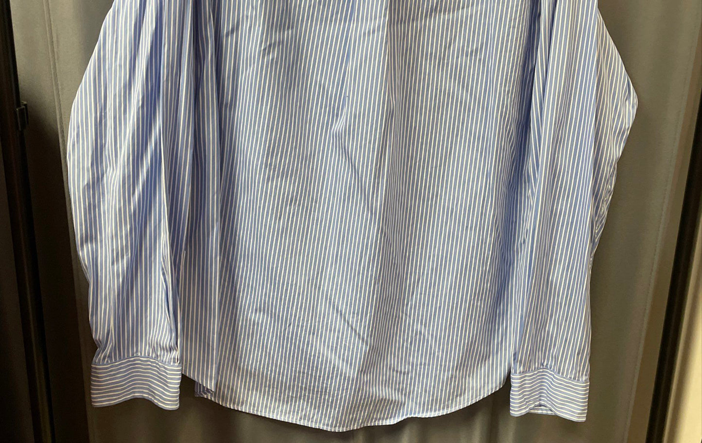 Ralph Lauren Men's Blue White Striped Custom Fit Long Sleeve Shirt Sz XXL