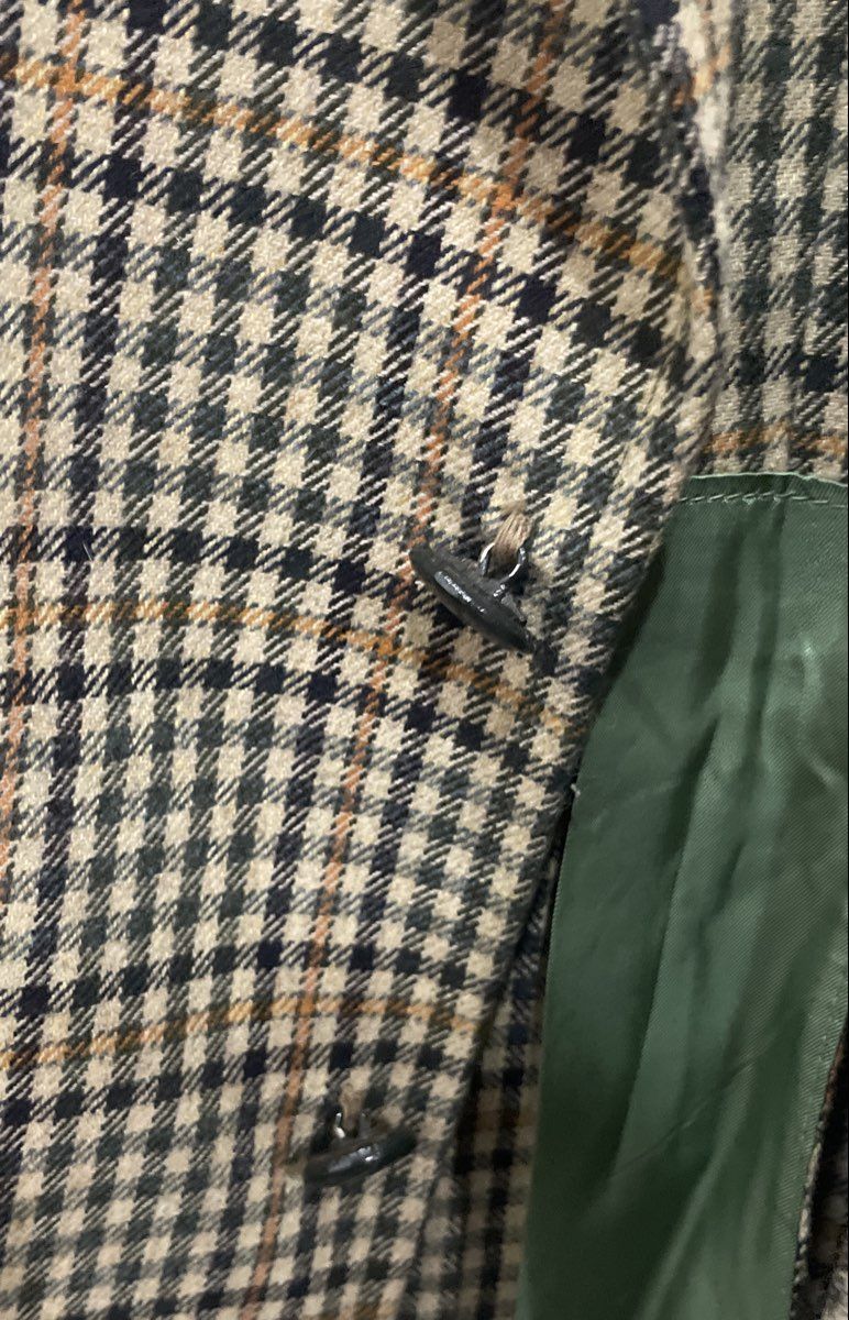 Vintage 80s Stanley Blacker Men's Plaid Check Blazer Sport Coat Green Brown
