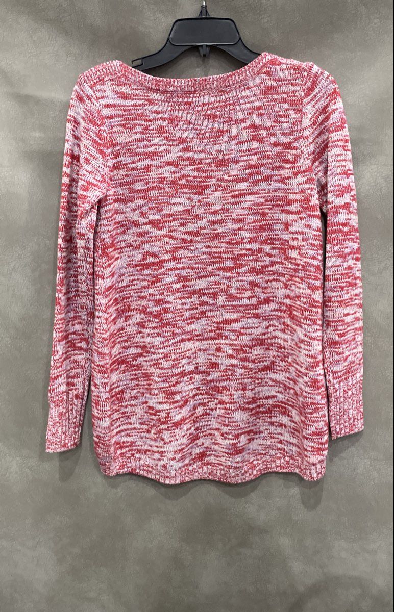 Apt. 9 Women's Pink Marled Knit Crewneck Long Sleeve Pullover Sweater Size XS
