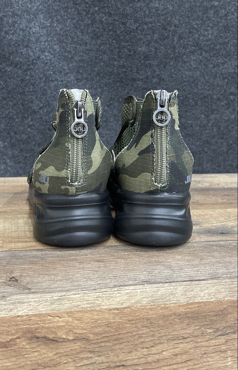 JBU Sport Nanette Olive Camo Mesh Back Zip Sport Sandals Women's Size 7.5