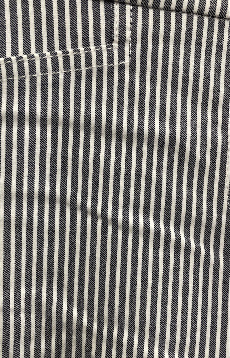 Anne Klein Women's White Navy Striped Pull On Stretch Ankle Pants Sz 4