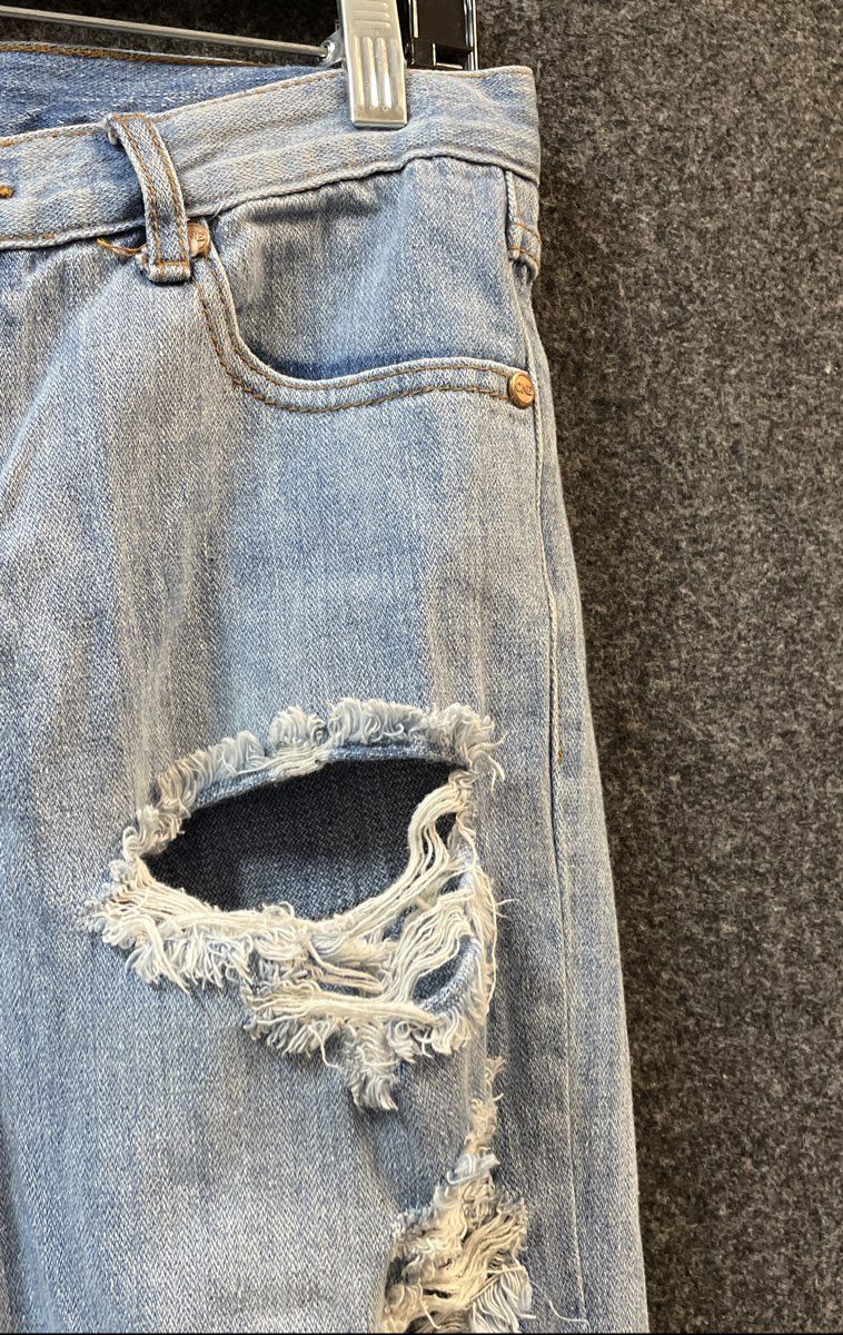 One Teaspoon Women's Awesome Baggies Distressed Tapered Blue Jeans Sz 24